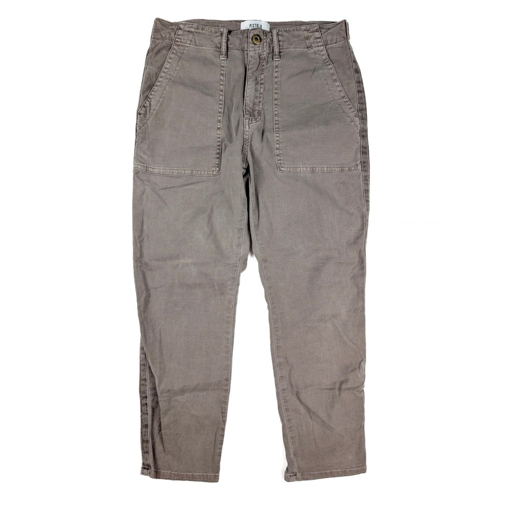 Pistola Taupe Gray Regular Straight Fit Twill Utility Jeans Women's‎ Size 29